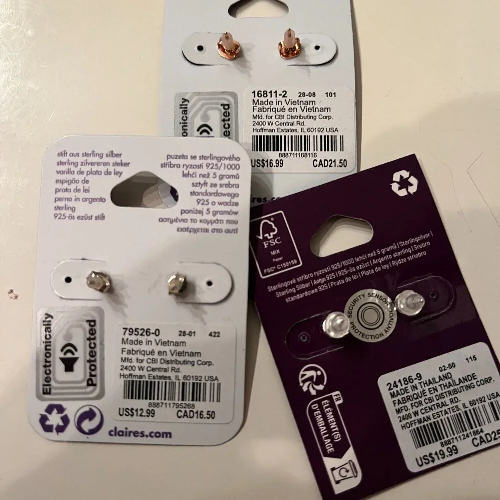 Claire’s & Luxe by Claire’s Stud Earrings‎ Trio Unicorns, Flowers & Turtles! 🦄